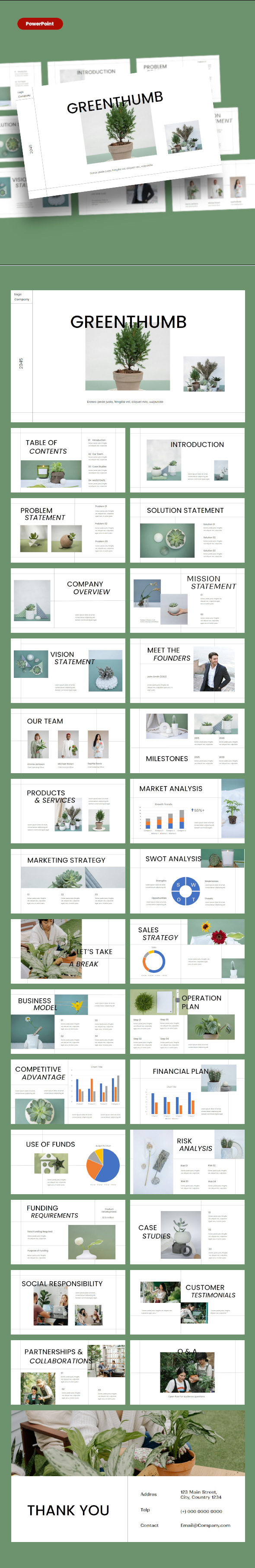 Black White Plant Nursery Business Plan PowerPoint Presentation